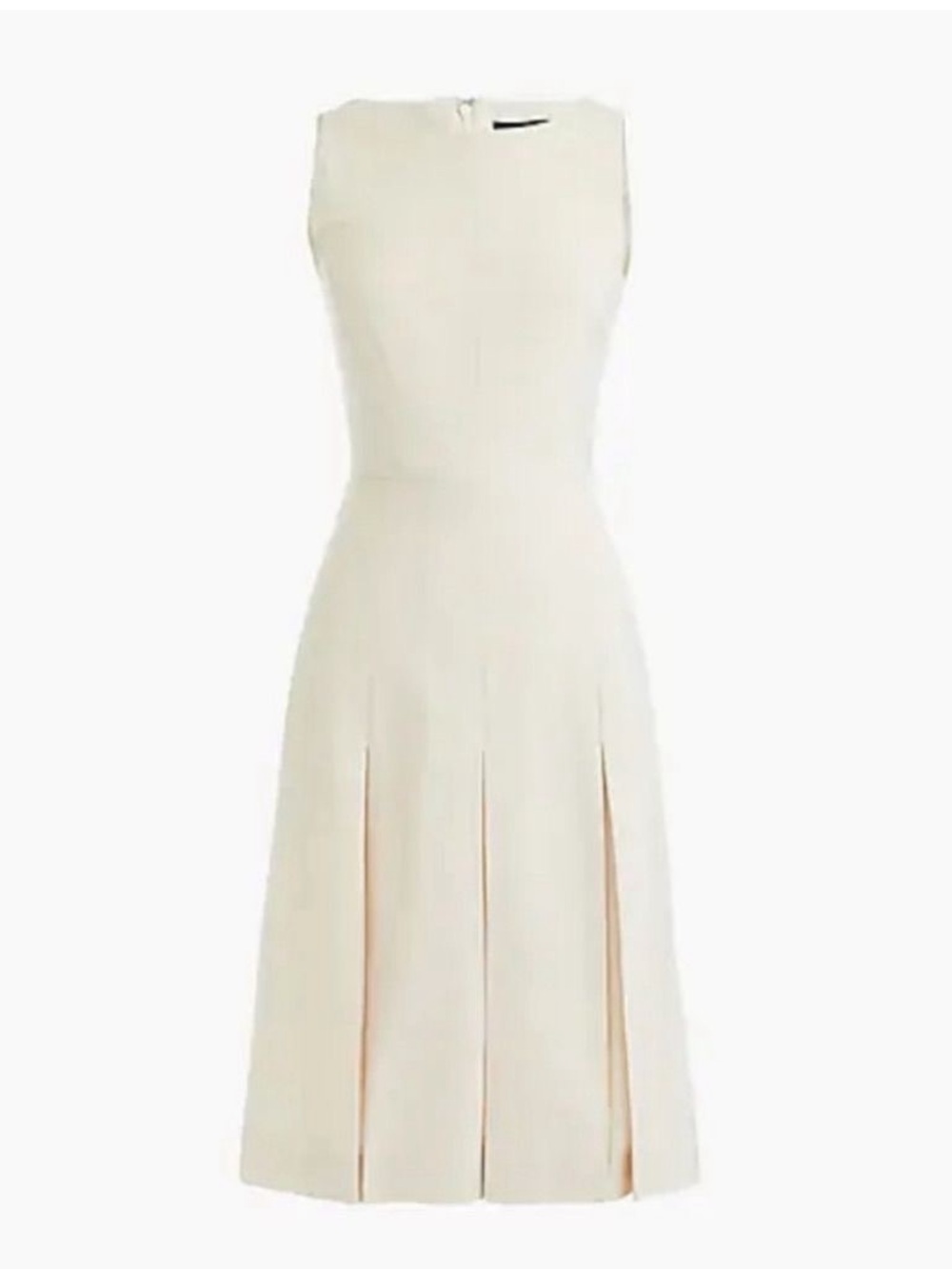 J. Crew Cream Pleated Midi Dress